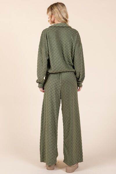 BOMBOM Tied Checkered Wide Leg Pants - Hovatok