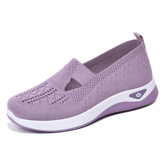 Breathable Mesh Round Toe Wedge Sneakers - Hovatok