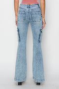 RISEN Full Size High Rise Cargo Flare Jeans - Hovatok