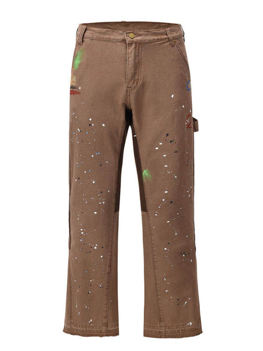 Men's Washed Bootcut Cargo Jeans - Hovatok