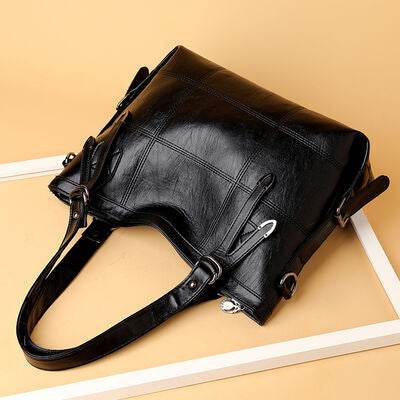 PU Leather Medium Handbag - Hovatok