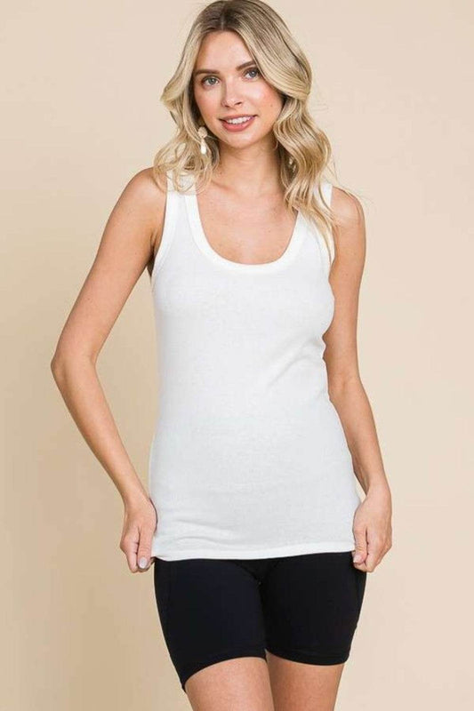 Culture Code Full Size Ribbed Scoop Neck Tank - Hovatok