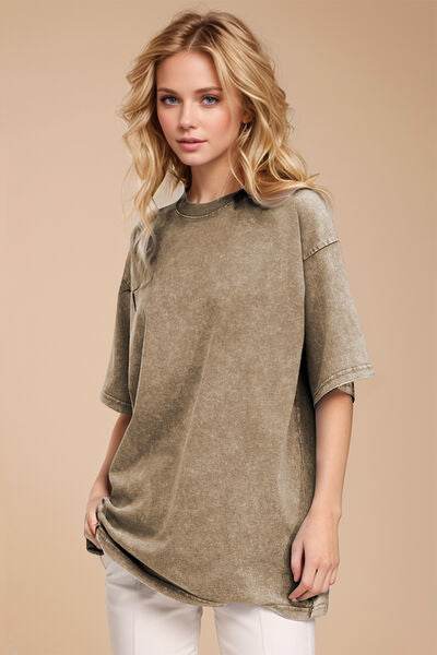Basic Bae Round Neck Half Sleeve T-Shirt - Hovatok