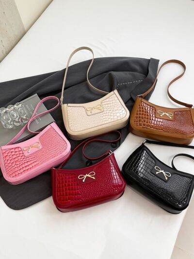 Bow PU Leather Shoulder Bag - Hovatok