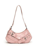 PU Leather Buckle Shoulder Bag - Hovatok