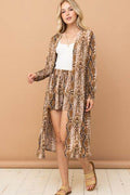 And The Why Snake Print Kimono Open Front Longline Cardigan - Hovatok
