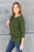 Basic Bae Full Size Round Neck Batwing Sleeve Top - Hovatok