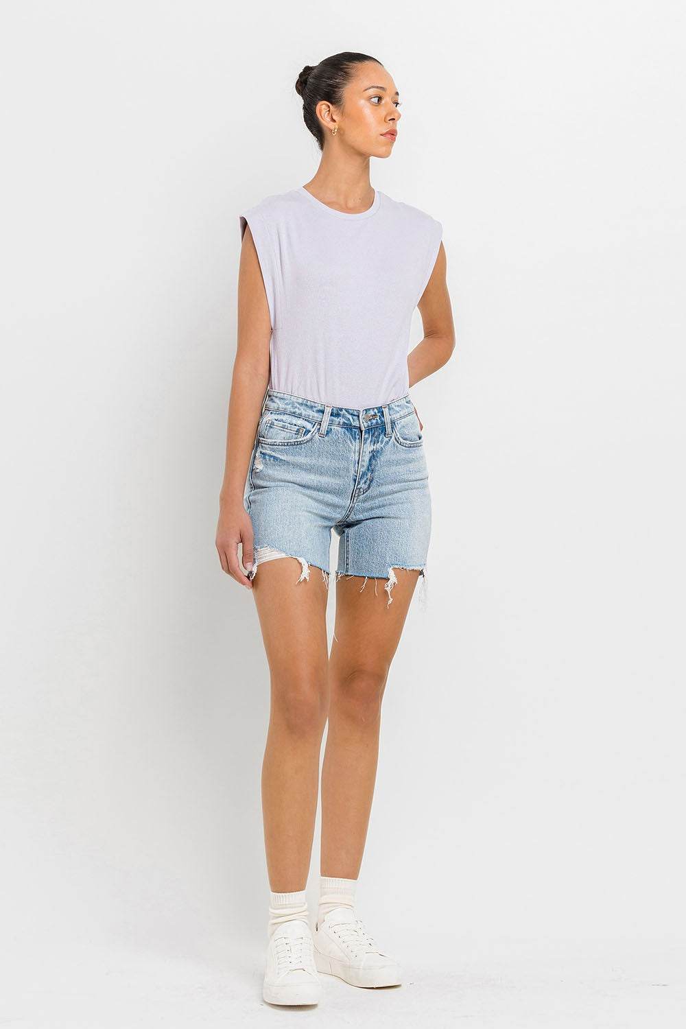 Vervet by Flying Monkey High Rise Denim Shorts - Hovatok