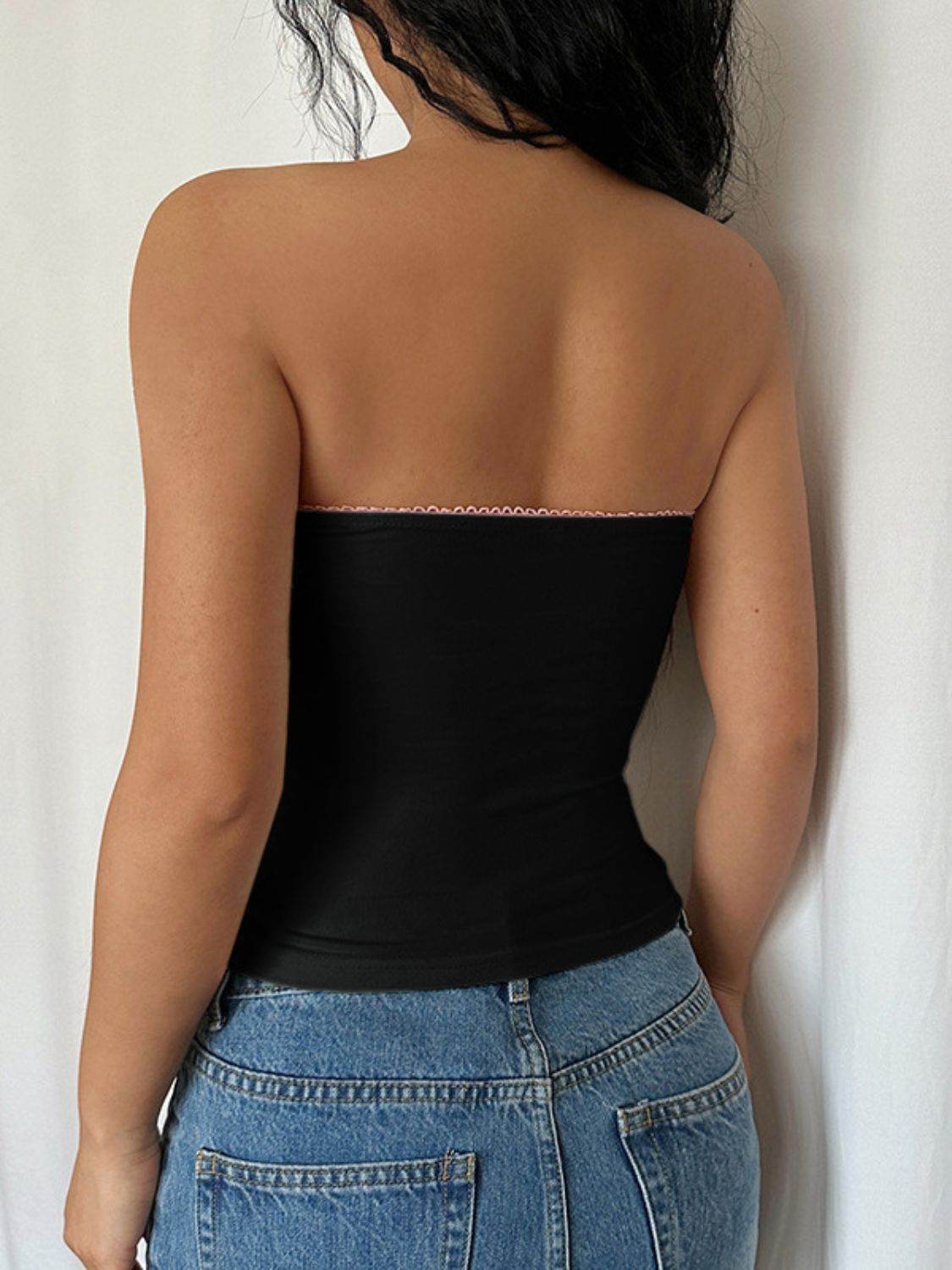 Devine Lace Detail Tube Top - Hovatok