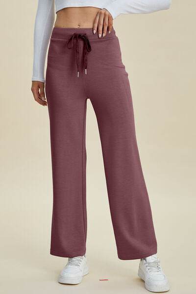 Basic Bae Full Size Air Scuba Drawstring Wide Leg Pants - Hovatok
