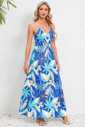 Printed Surplice Maxi Cami Dress - Hovatok