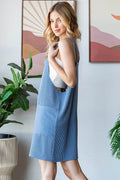 Heimish Full Size Ribbed Sleeveless Mini Tank Dress Plus Size - Hovatok