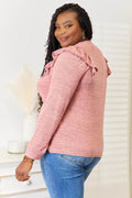 Double Take Ruffle Shoulder Long Sleeve T-Shirt - Hovatok