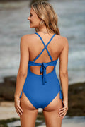 Cutout V-Neck Spaghetti Strap One-Piece Swimwear - Hovatok
