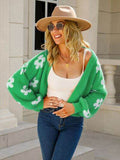 Angel Wings Flower Open Front Long Sleeve Cardigan - Hovatok
