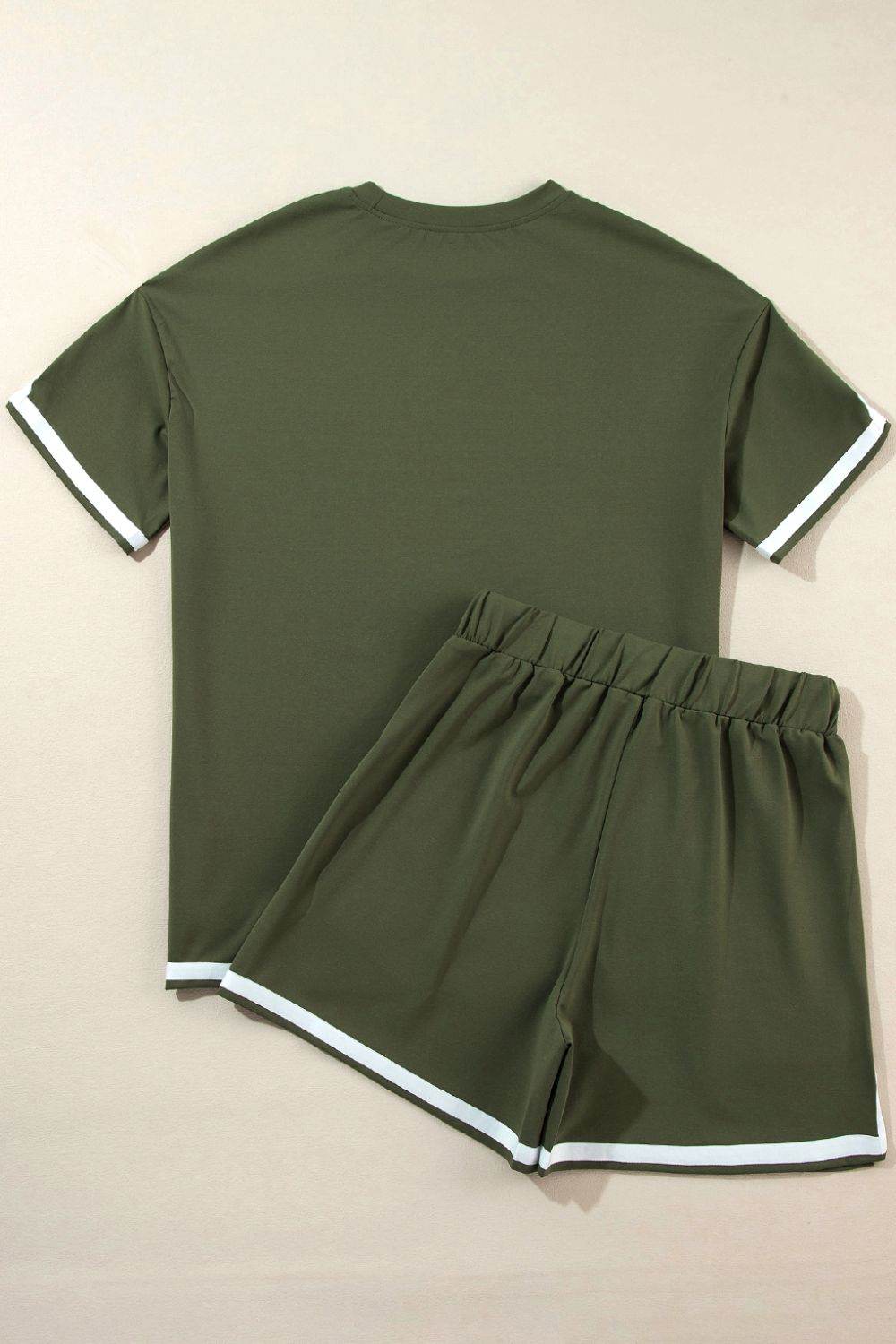 Contrast Trim Tee and Shorts Set - Hovatok