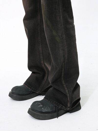 Men's Clean Fit Bootcut Jeans with Pockets - Hovatok