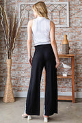 Heimish Full Size Solid Damask Casual Pants Plus Size - Hovatok