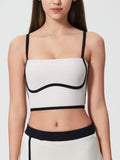 Millennia Contrast Trim Square Neck Active Cami with Detachable Chest Pads - Hovatok
