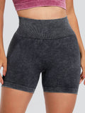 Washed High Waist Active Shorts - Hovatok