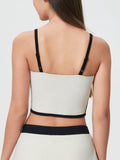 Millennia Contrast Trim Square Neck Active Cami with Detachable Chest Pads - Hovatok