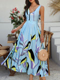 Devine Printed Sleeveless Maxi Dress - Hovatok