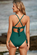Cutout V-Neck Spaghetti Strap One-Piece Swimwear - Hovatok