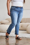 Judy Blue Full Size Release Hem Cropped Bootcut Jeans - Hovatok