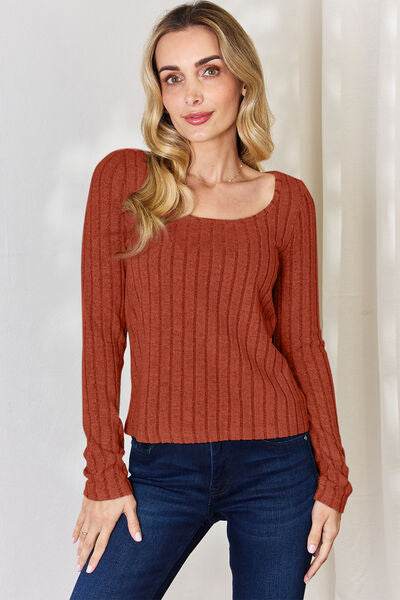 Basic Bae Full Size Ribbed Long Sleeve T-Shirt - Hovatok