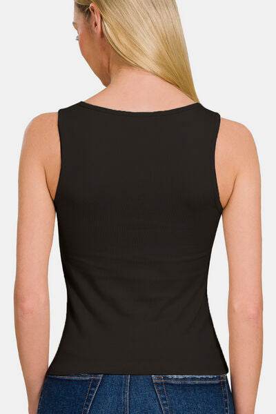 Zenana Square Neck Cropped Tank - Hovatok