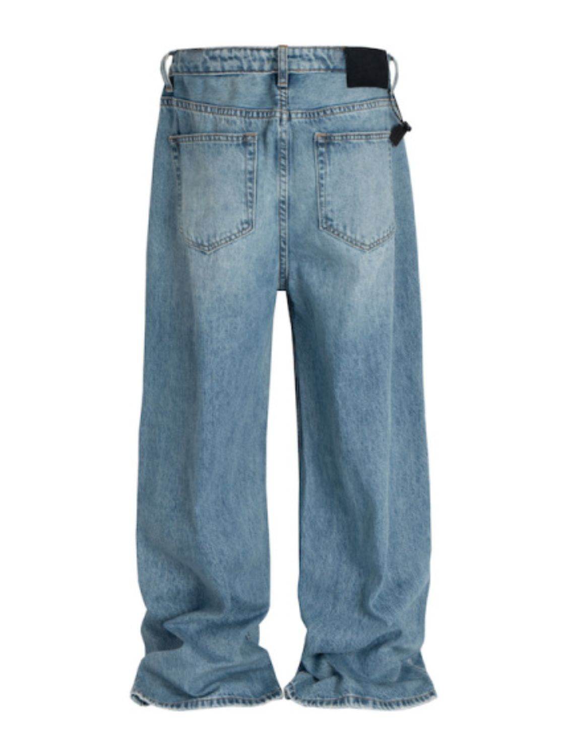 Men's Wide Straight Jeans with Pockets - Hovatok