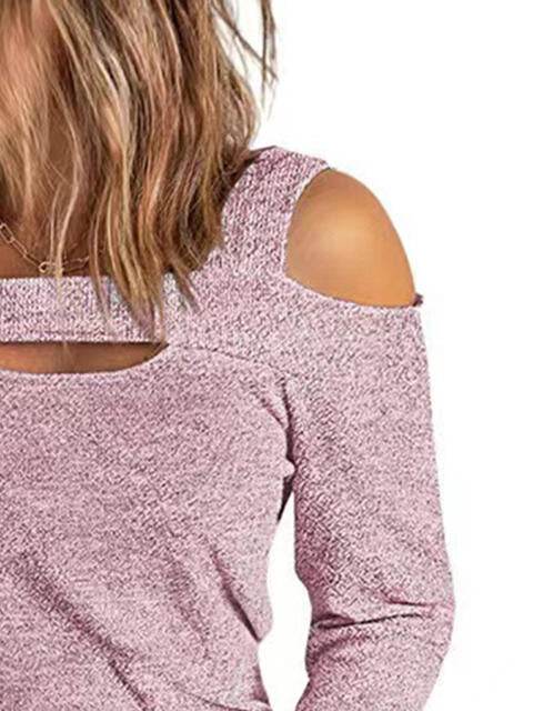 Full Size Cutout Cold Shoulder Blouse - Hovatok