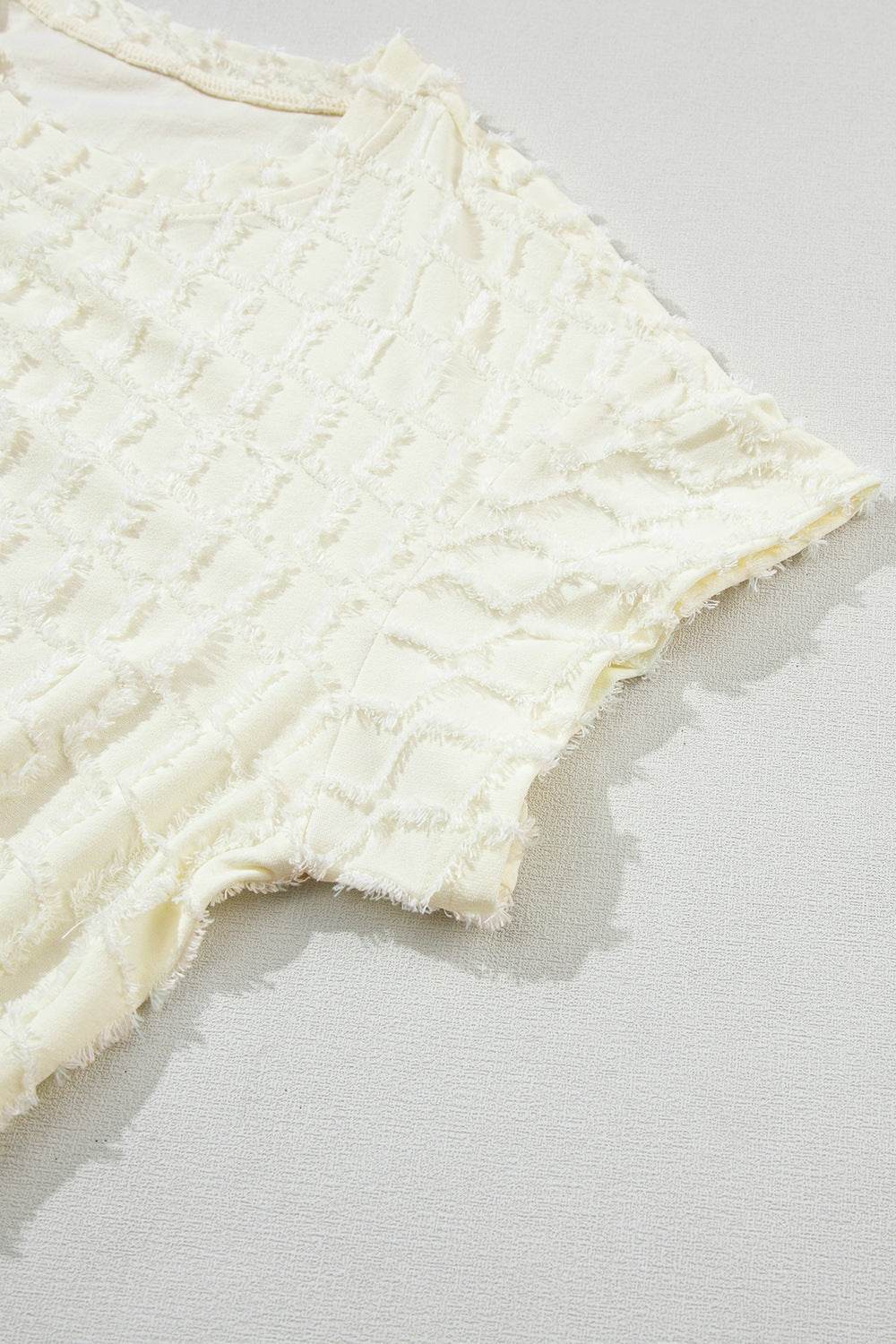 Textured Round Neck Top and Pants Set - Hovatok