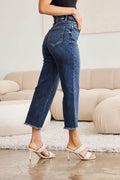 RFM Full Size Tummy Control High Waist Raw Hem Jeans - Hovatok