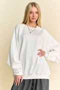 Davi & Dani Round Neck Raglan Sleeve Sweatshirt - Hovatok