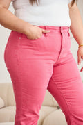 RFM Crop Dylan Full Size Tummy Control High Waist Raw Hem Jeans - Hovatok