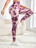 Tie-Dye Wide Waistband Active Leggings - Hovatok