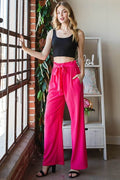 Heimish Full Size Front Tie Pants with Paperbag Waistband Plus Size - Hovatok