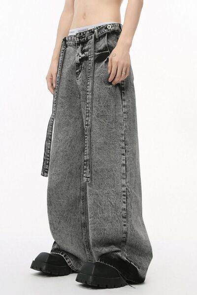 Wide Leg Jeans with Pockets - Hovatok