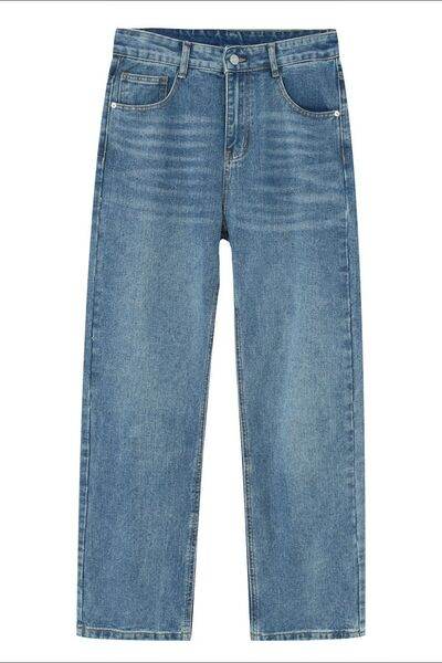 Straight Leg Jeans with Pockets - Hovatok