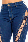 American Bazi High Rise Lace Up Jeans - Hovatok