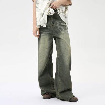 Wide Leg Jeans with Pockets - Hovatok