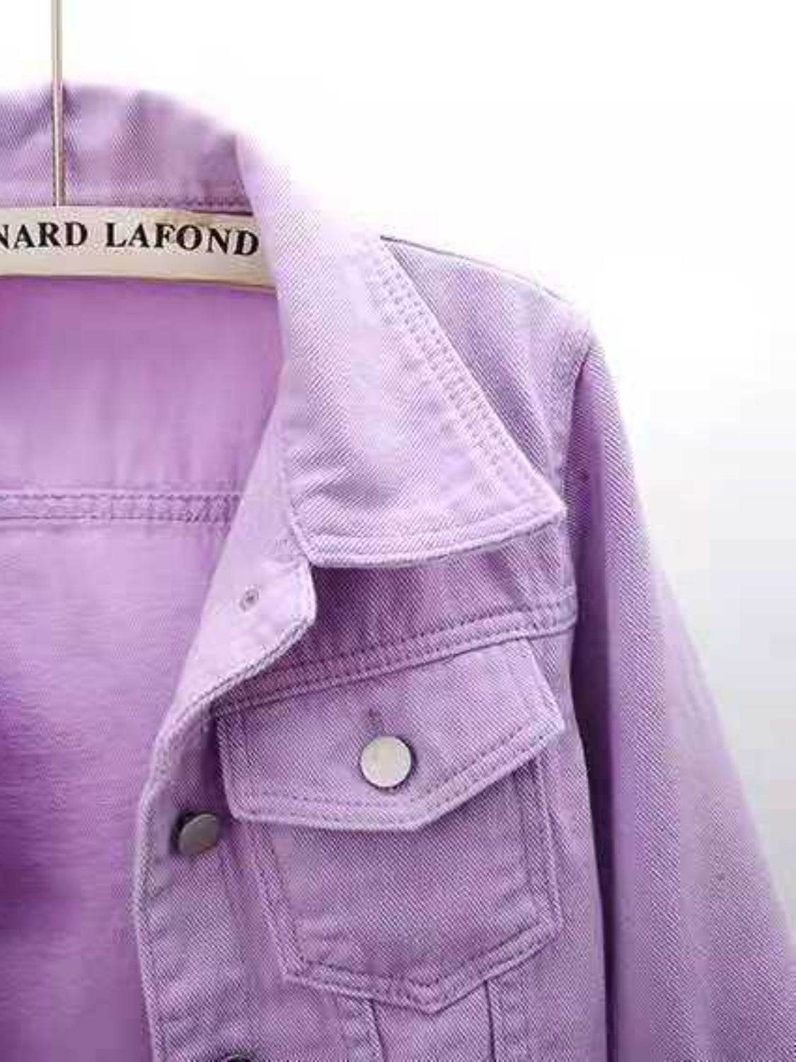 Full Size Cropped Denim Jacket Plus Size - Hovatok