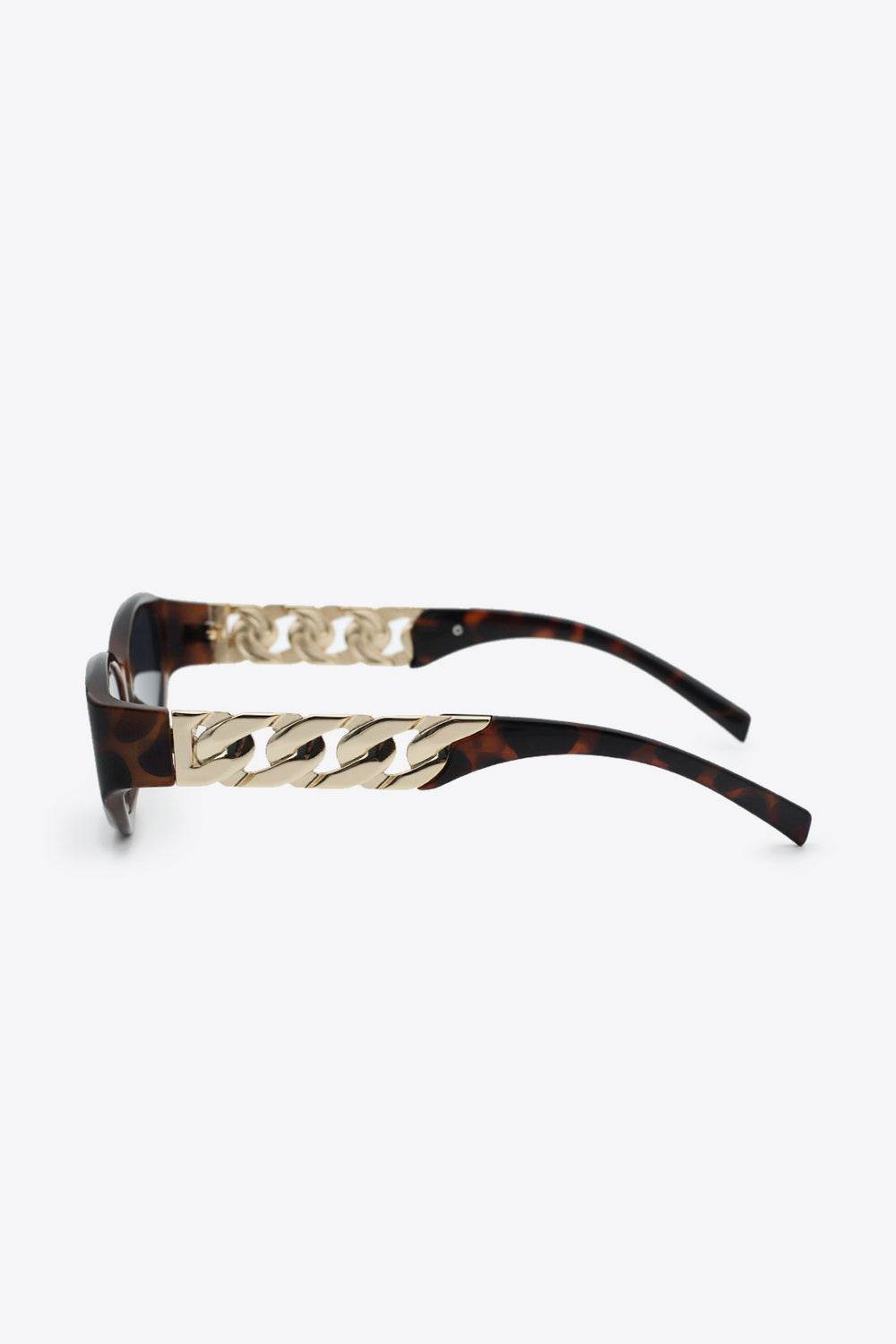 Chain Detail Temple Cat Eye Sunglasses - Hovatok