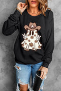 Ghost Round Neck Long Sleeve Sweatshirt - Hovatok