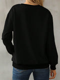 Graphic Round Neck Long Sleeve Sweatshirt - Hovatok