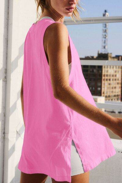 Side Slit V-Neck Tank - Hovatok