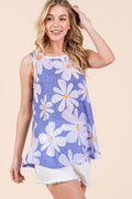 BOMBOM Floral Round Neck Tank - Hovatok