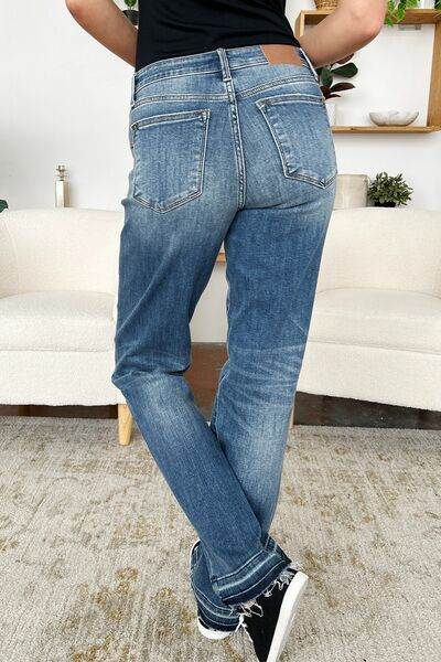 Judy Blue Full Size Mid Rise Release Hem Jeans - Hovatok