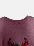 Full Size Reindeer Round Neck Long Sleeve T-Shirt - Hovatok